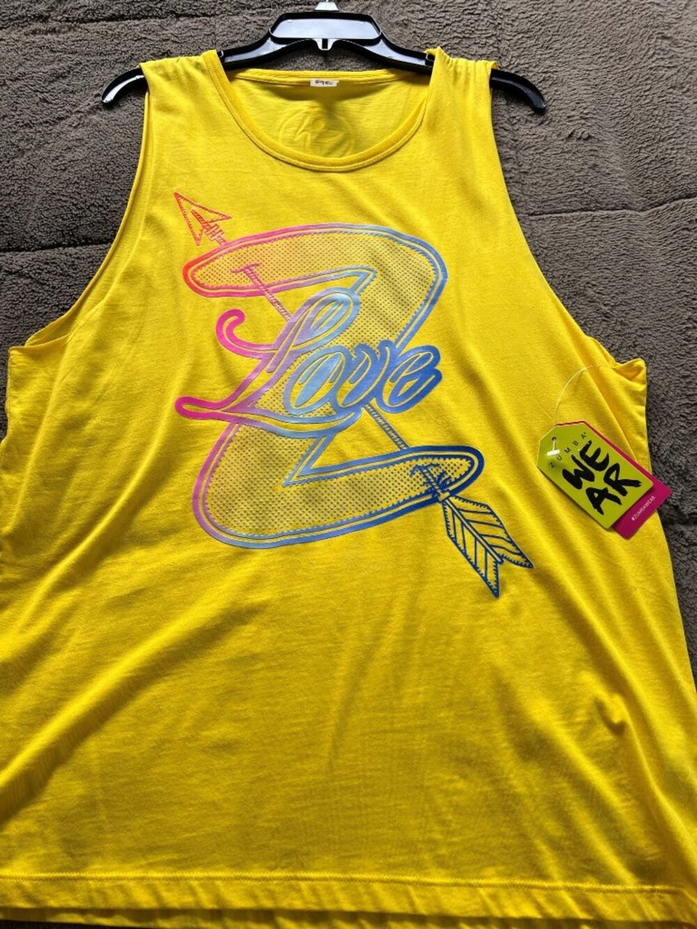Zumba Wear Woman's Large Yellow Instructor Muscle Tee